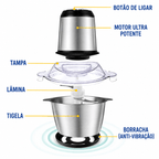 Triturador Elétrico ChefPro 2L com tábua de madeira