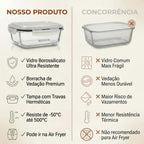 Kit 10 Potes De Vidro Hermético 640ml