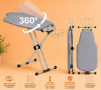 Tábua de Passar Roupas 360° Premium – Giratória, Face Dupla, 8 Níveis de Altura e Máxima Praticidade