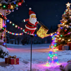Luz Solar De Natal Para Jardim De Resina De Papai Noel
