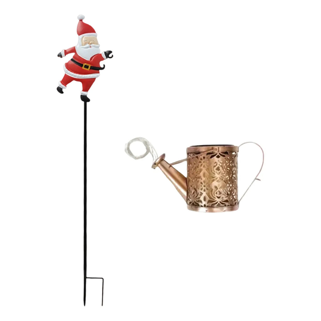 Luz Solar De Natal Para Jardim De Resina De Papai Noel