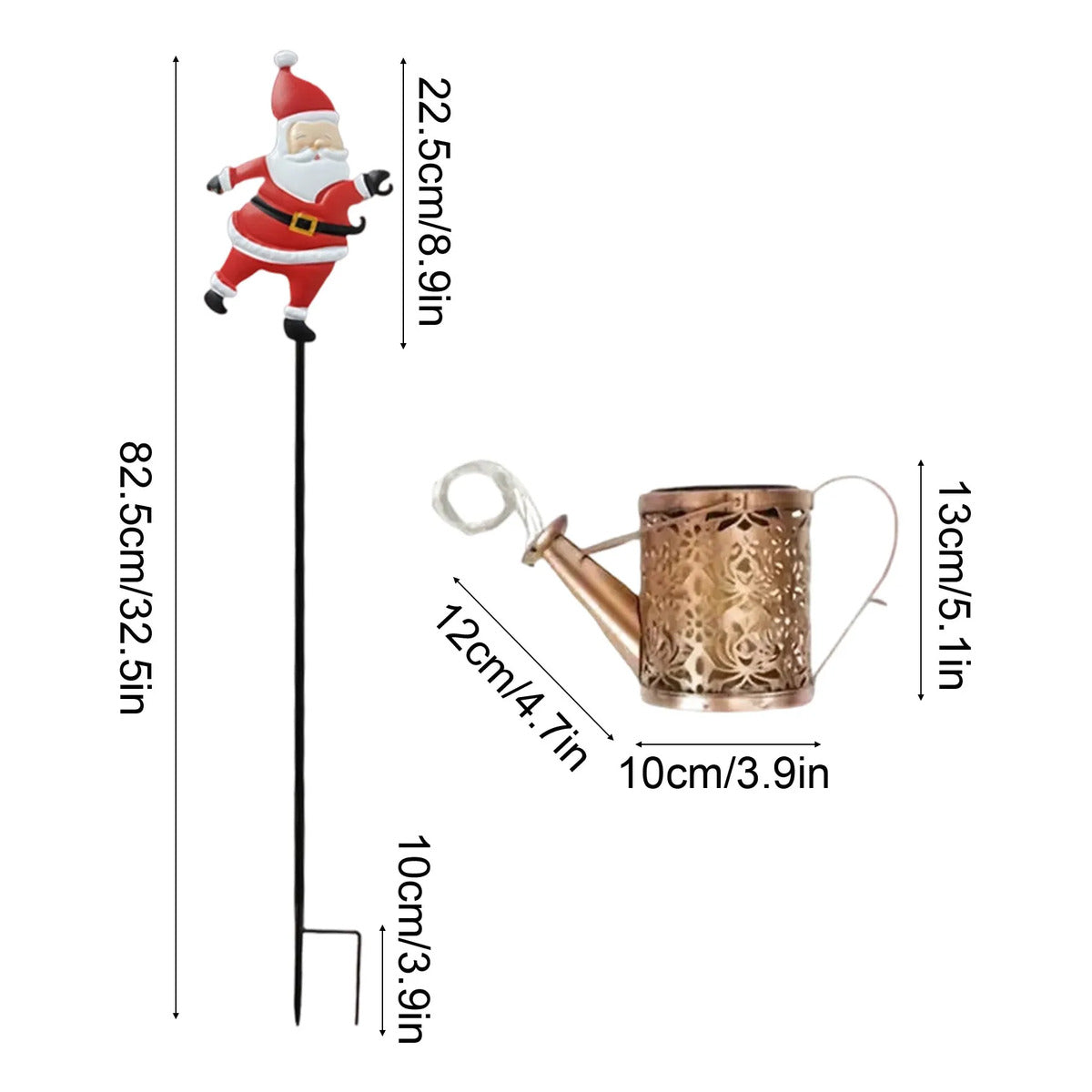 Luz Solar De Natal Para Jardim De Resina De Papai Noel