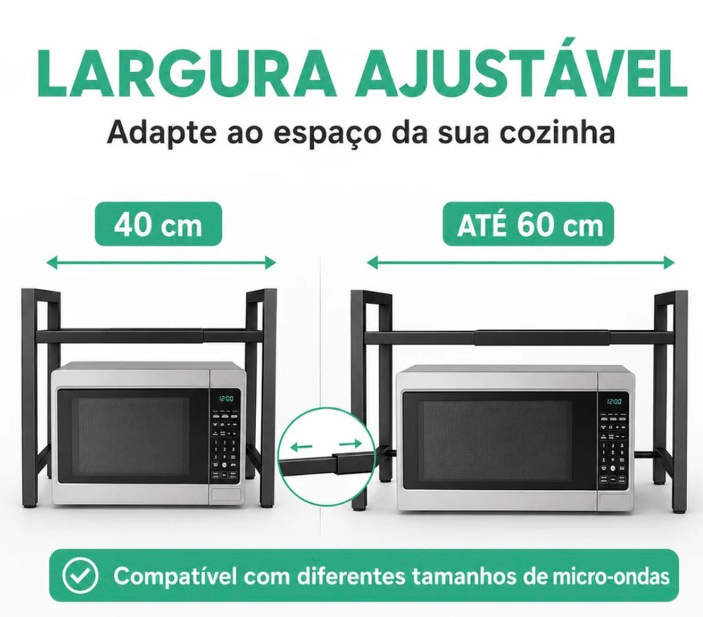 Suporte para Micro-ondas com Prateleira para Utensílios