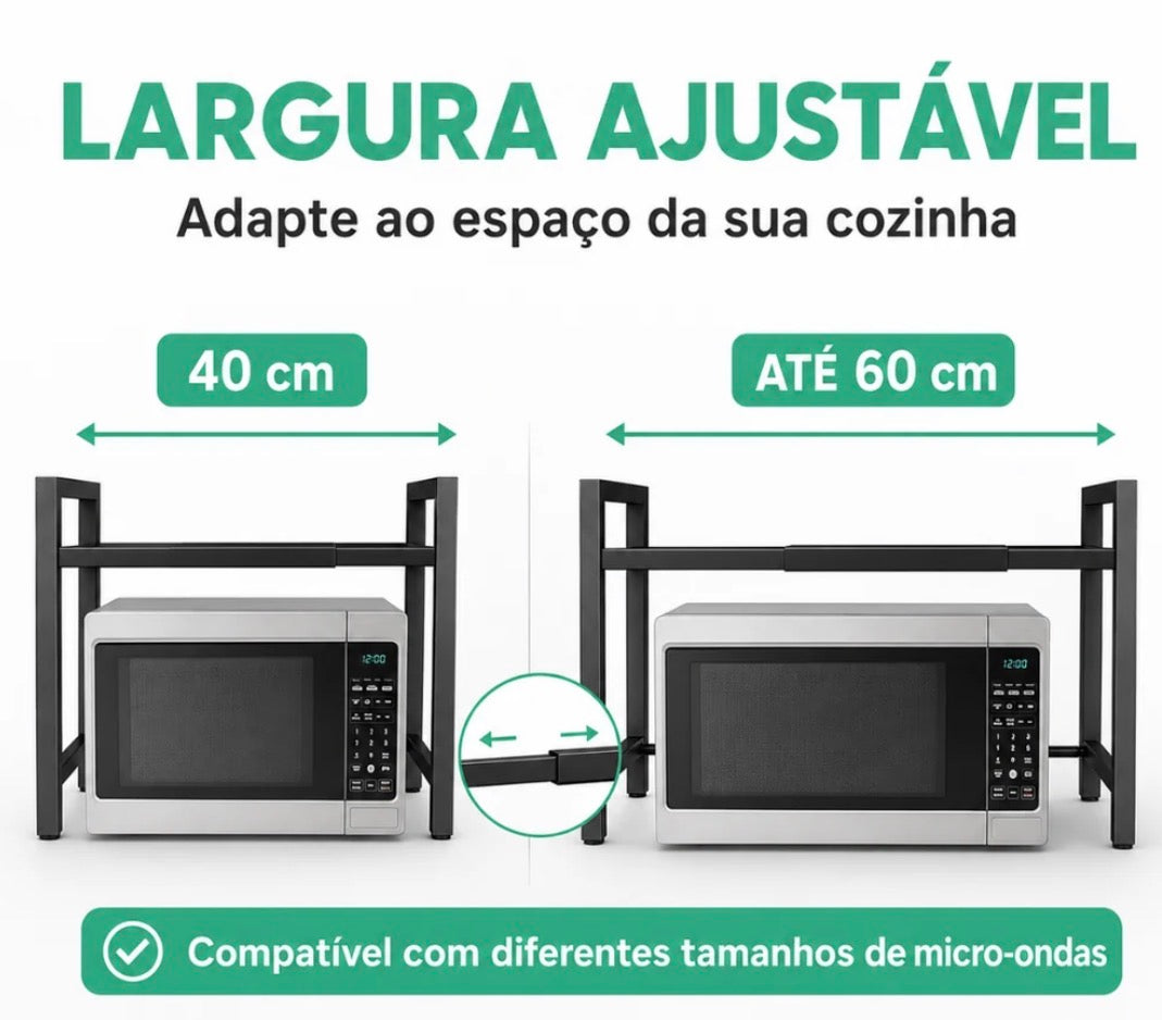 Suporte para Micro-ondas com Prateleira para Utensílios