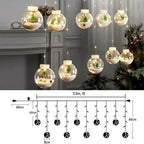 Cortina de Luzes em LED Globos Decoração de Natal