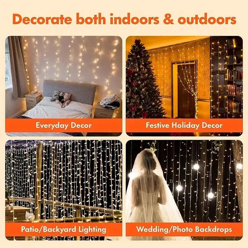 Cortina de Luzes LED Natalinas - Magia e Encanto em Sua Casa