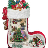 Bota de Natal Iluminada com Vilarejo e Pista de Patinação