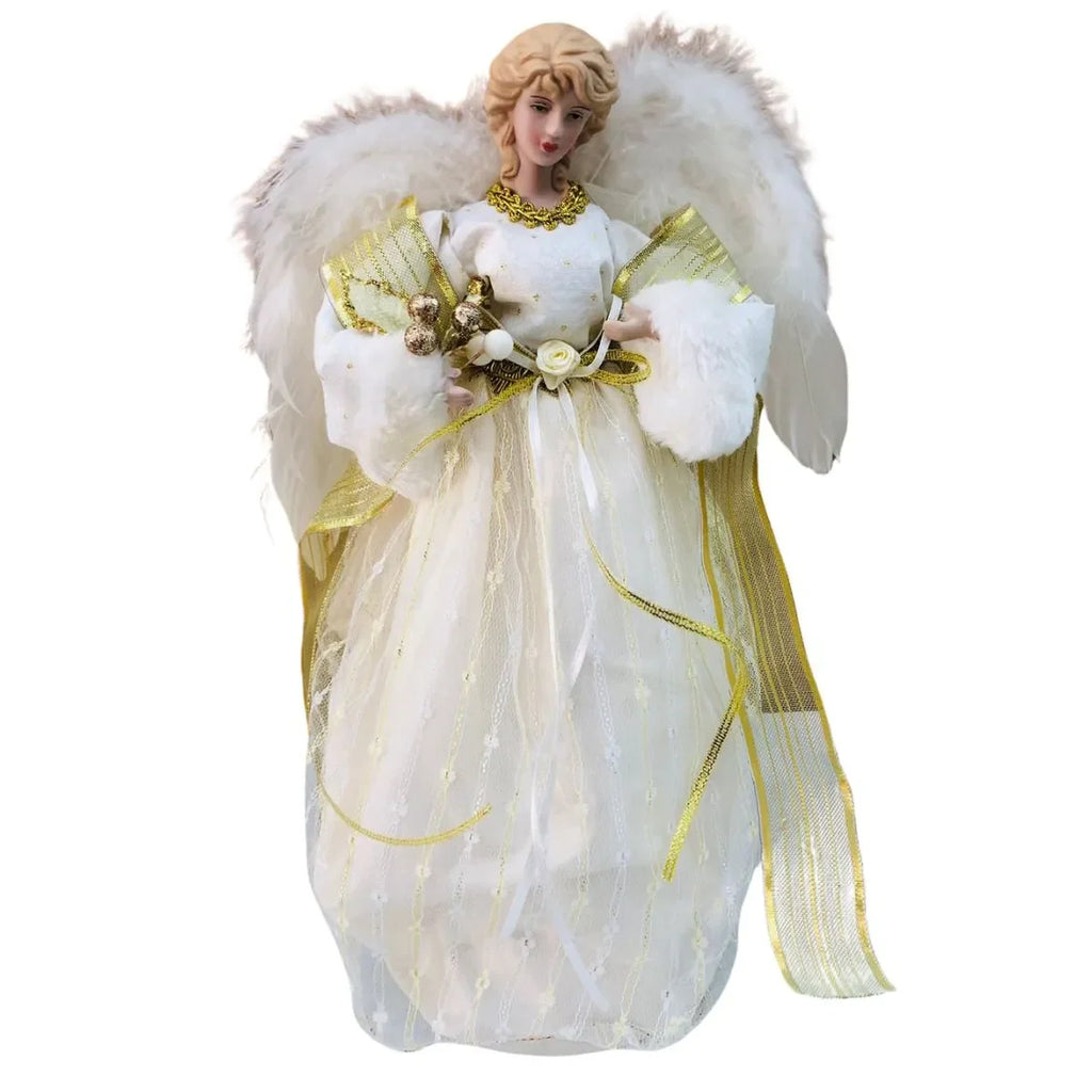 Anjo de Natal 35cm Dourado - Ponteira de Árvore
