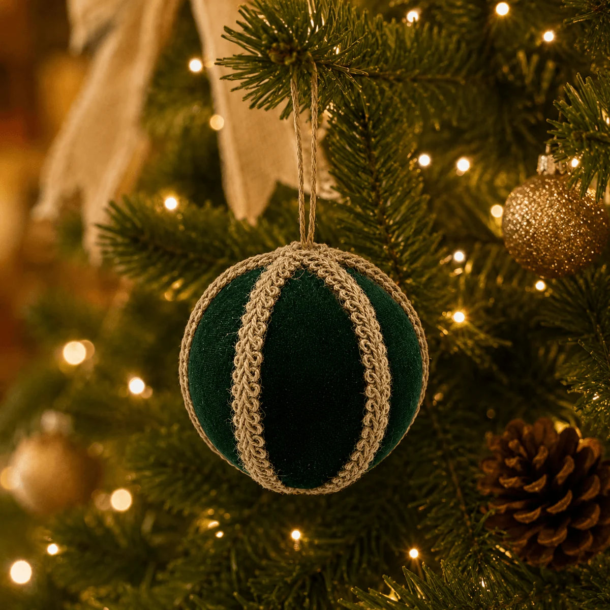 Bolas de Natal de Veludo - Lisa, Canelada ou Rústica, 10cm a 25cm