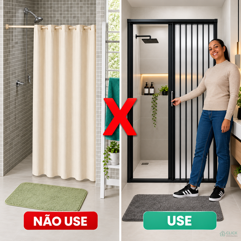 Box para Banheiro Sanfonado PVC - detalhe das lâminas