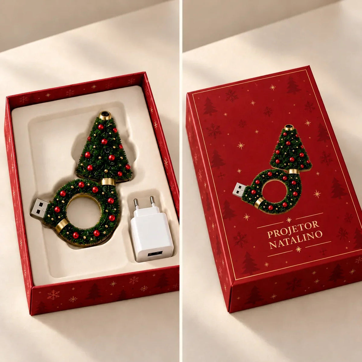 Projetor de Natal LED - presente
