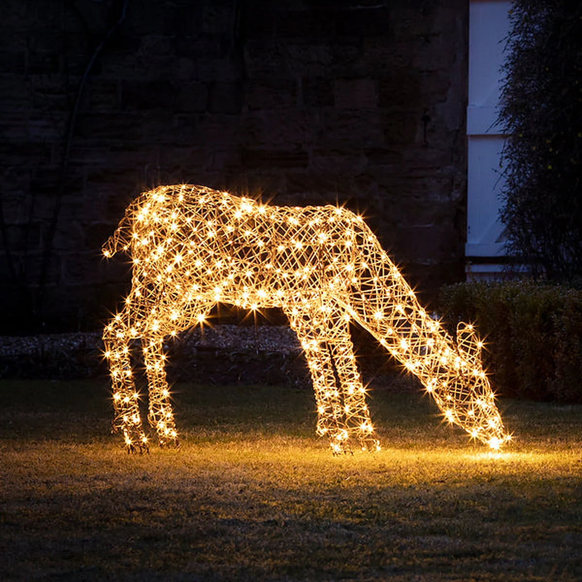 Conjunto 8 Renas Iluminadas em Rattan Marrom – 1.700 LEDs Branco Quente