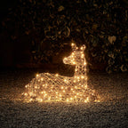 Conjunto 8 Renas Iluminadas em Rattan Marrom – 1.700 LEDs Branco Quente