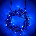 Cordão de 100 Luzes LED Azuis Conectável – 8 Efeitos e Temporizador