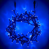 Cordão de 100 Luzes LED Azuis Conectável – 8 Efeitos e Temporizador