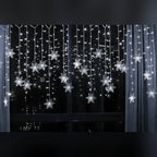 Cortina de LED Flocos de Neve – 3 m, Amarela, Branca, Colorida ou Azul