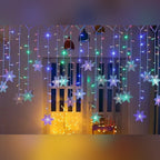 Cortina de LED Flocos de Neve – 3 m, Amarela, Branca, Colorida ou Azul