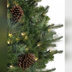 Guirlanda de Natal 90 cm com LED, Pinhas e Folhagens Verdes