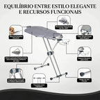 Tábua de Passar Roupas 360° Premium – Giratória, Face Dupla, 8 Níveis de Altura e Máxima Praticidade