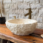 Cuba de Banheiro em Mármore Natural 43x33x15cm