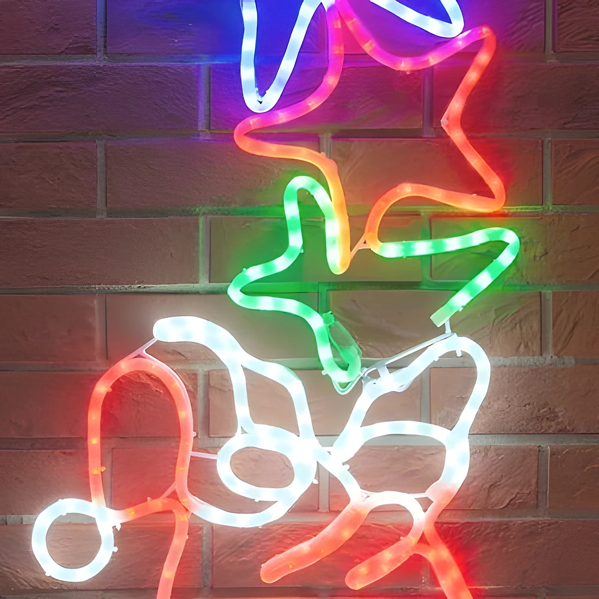 Luminária de Parede Papai Noel com Estrelas em LED Neon 140 cm – 288 LEDs