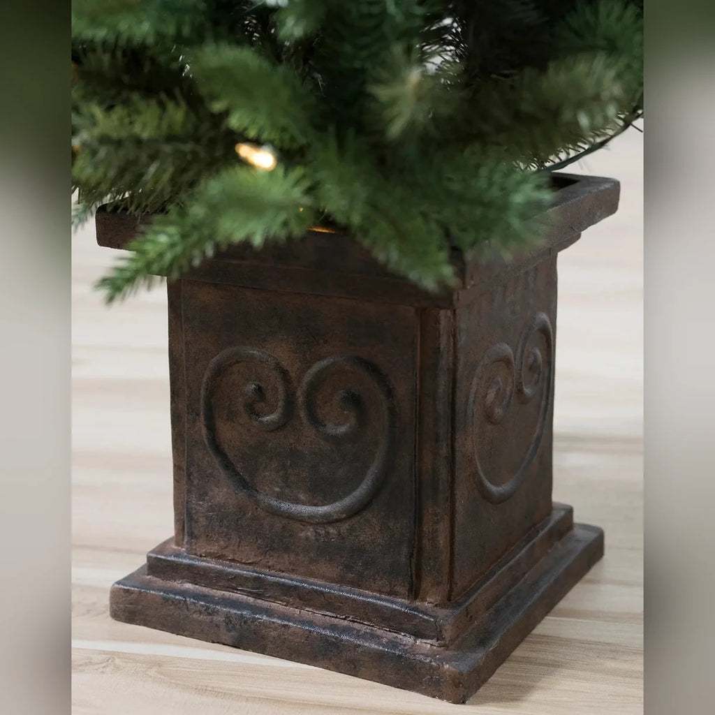 Mini Árvore de Natal 90 cm com Vaso Decorativo e Luzes LED Quentes