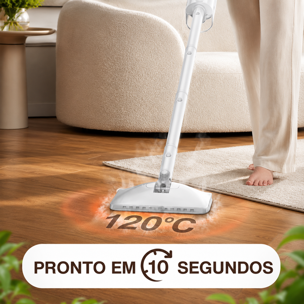 Mop a Vapor 10 em 1 – Limpeza Profunda em 10 Segundos