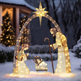 Presépio Natalino Iluminado para Jardim 1,52 m – Arco com Estrela