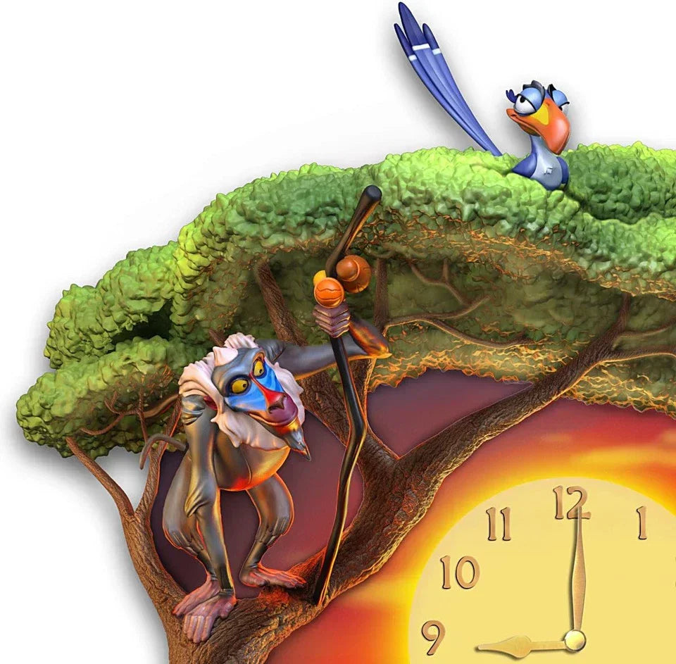 Relógio de parede Bradford Disney Rei Leão Hakuna Matata com música e luz facial