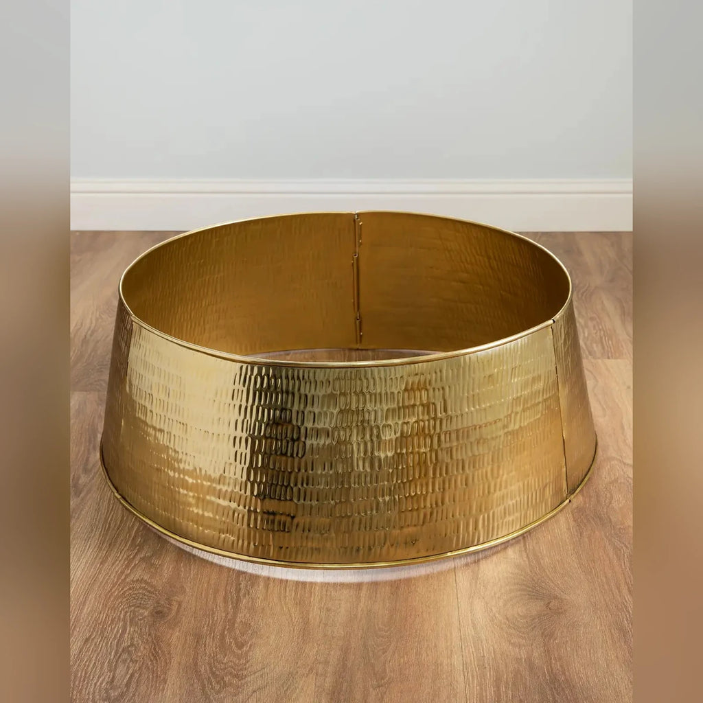 Saia Rígida Metálica para Árvore de Natal Dourado Martelado