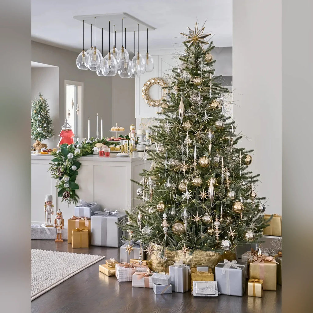 Saia Rígida Metálica para Árvore de Natal Dourado Martelado