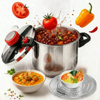 COMPRE 1 LEVE 2 | Kit Panelas de Pressão TurboChef em Aço Inoxidável + Brinde Exclusivo: Kit de Utensílios