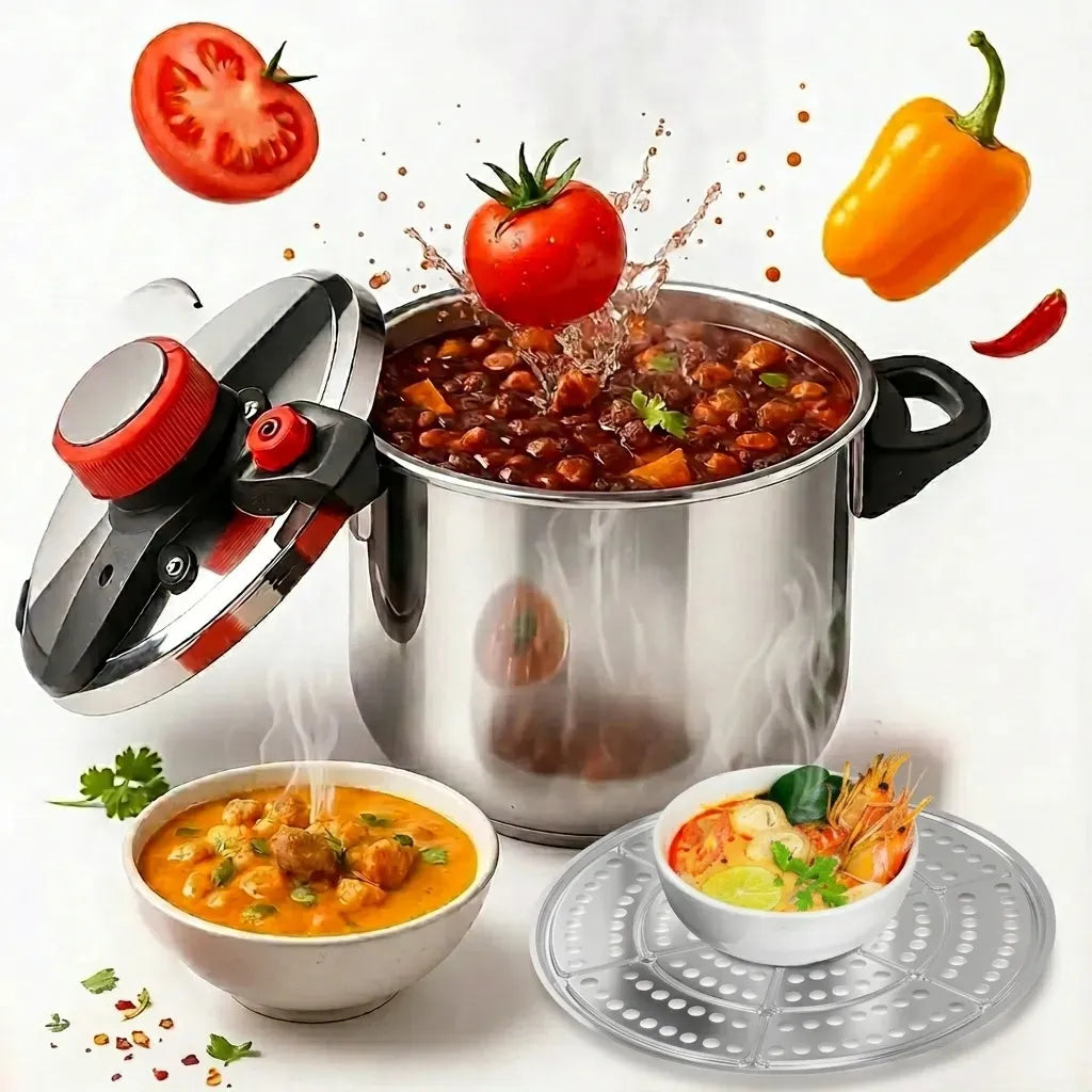 COMPRE 1 LEVE 2 | Kit Panelas de Pressão TurboChef em Aço Inoxidável + Brinde Exclusivo: Kit de Utensílios